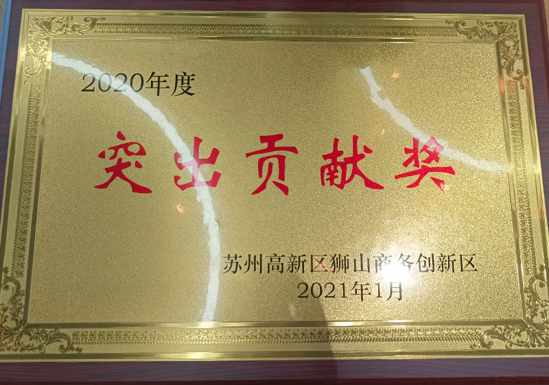 2020年度獅山商務(wù)創(chuàng)新區(qū)突出貢獻(xiàn)獎(jiǎng)